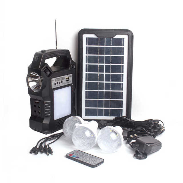 Portable Power Station Solar Generator Panel Power Bank Outlet Camping Emergency Light Solar System Kit