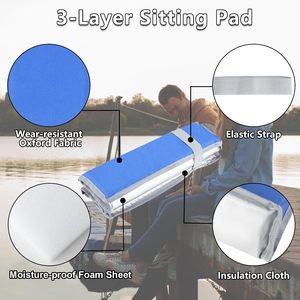 Coussin de siège pliable matelassé léger et portable, imperméable, couleur personnalisable, pour camping, extérieur, gym, avec bande élastique - Product Image 2