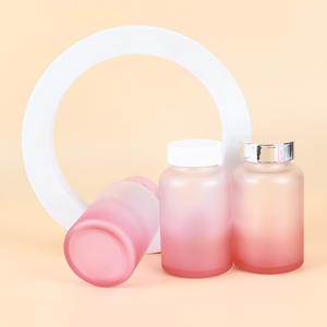 Nouveauté 2026, flacons à pilules en verre rose clair dégradé avec logo personnalisé et placage à la flamme, 150cc - Product Image 6