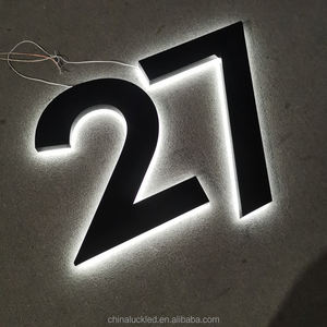 Custom ha condotto il segno dei numeri domestici retroilluminati del segno nero esterno delle lettere del numero civico - Product Image 5