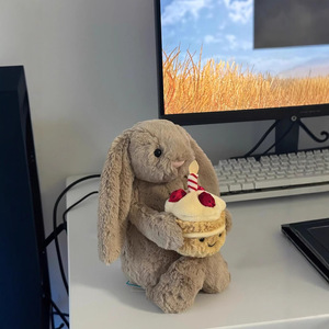 Peluche Jellycat Shy Bunny Doll Hugs Birthday Cake avec rembourrage en coton PP et tissu en peluche courte - Product Image 3