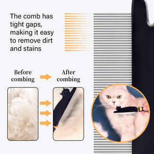 فينيس المحمولة لطيف الحيوانات الأليفة الاستمالة أمشاط القط الفولاذ المقاوم للصدأ إبرة مشط استخدام للشعر رقيق والتخلص من البراغيث - Product Image 5