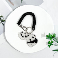 Llavero de Panda Acrílico con Cordón Ajustable, Accesorio Creativo para Mochila, Lindo Llavero de Pareja de Dibujos Animados al por Mayor