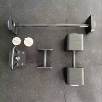 DINUO 3 Ensemble d'haltères réglables tout-en-un à réglage rapide et gain de place pour la maison, avec barre d'haltères et kettlebell