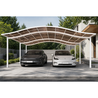 Abri de voiture moderne en aluminium robuste, options de taille et de couleur personnalisables, kit d'installation modulaire facile pour jardin et cour arrière