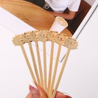 100% biologisch afbreekbare, milieuvriendelijke kinderfruitprikkers van bamboe, leeuwvormig, wegwerp cocktailprikkers voor picknick