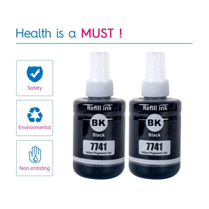 INK-TANK 774 T774 7741 T7741 T859 <span class=keywords><strong>Inchiostro</strong></span> di <span class=keywords><strong>ricarica</strong></span> compatibile nero premium in flacone, a base d'acqua, per stampanti Epson L605 L655 L1455 - Product Image 4