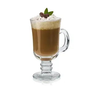 Bán buôn tùy chỉnh Latte Glass Coffee cup Cappuccino Glass Mug xử lý Irish cà phê thủy tinh