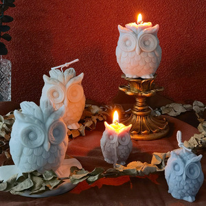 Cetakan lilin burung hantu silikon buatan tangan cetakan patung burung hantu DIY untuk lilin Resin cetakan pembuatan kerajinan gipsum