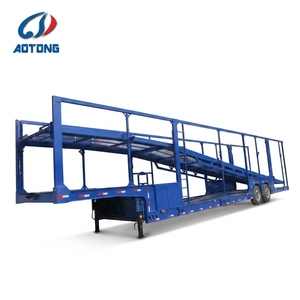 Semirremolque Portacoches Hidráulico de Doble Plataforma y 3 Ejes, Transportador de 8-10 Autos, Acero al Carbono de Alta Resistencia, en Venta - Product Image 1