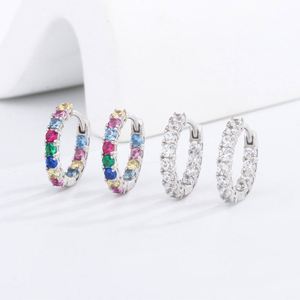 Aretes de Aro de Plata Esterlina 925 con Diseño de Arcoíris para Mujer - Regalos para Bodas y Cumpleaños - Product Image 1