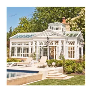 Maison arrière-cour cadre en aluminium pc jardin solarium légume polycarbonate plastique toit extérieur véranda serre