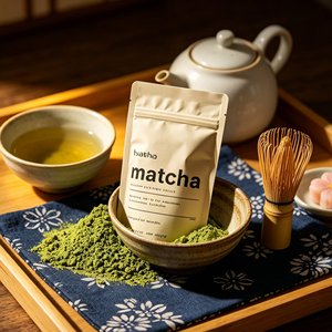 Sachet Doypack PE refermable avec fermeture éclair, emballage carton, impression hélio personnalisable pour poudre de matcha, snacks, qualité alimentaire, anti-humidité - Product Image 1