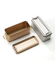 Boîte Cadeau Rectangulaire en Fer Blanc Doré, Exquise, avec Vernis Protecteur, Logo Personnalisé, pour Bonbons, Gâteaux, Chewing-gums, Produits de Boulangerie et Alimentation
