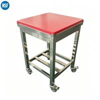Plan de travail commercial en acier inoxydable avec crédence, étagère inférieure à lattes et roulettes, table de préparation pour cuisine de restaurant