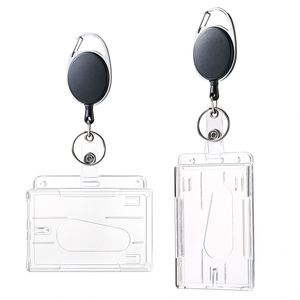 Porte-badge rétractable bidirectionnel avec logo couleur personnalisé, clip vertical/horizontal et pochette pour carte d'identité – Accessoire - Product Image 1