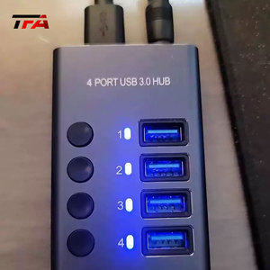 Hub USB 3.0 Portátil de <span class=keywords><strong>4</strong></span> Puertos, Divisor de Transferencia de Datos Rápida <span class=keywords><strong>para</strong></span> Oficina, Hogar y Juegos de Simulación de Carreras - Product Image 5
