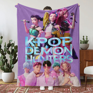 Mới Tốt Nhất Bán Huntrix K Pop Kpop Quỷ Thợ Săn San Hô Lông Cừu Flannel Sang Trọng Chăn Tùy Chỉnh Chăn - Product Image 1