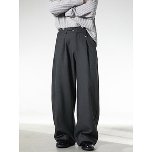 Nuova Collezione <span class=keywords><strong>Pantaloni</strong></span> Lunghi da <span class=keywords><strong>Uomo</strong></span> Stile Old Money Casual, Silhouette Plissettata, Comodi, Larghi, Traspiranti per la Primavera - Product Image 2