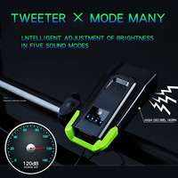 Luz Inteligente para Bicicleta T6 LED de Doble Cabezal, Recargable por USB, Linterna de Alta Intensidad, Altavoz de 120db, para Ciclismo Nocturno y Montaña