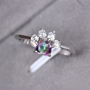 Anello a Forma di Zampa di Gatto Cartoonesca per Donne, Anello da Dito Trendy con Motivo Animale, Gioielli alla Moda - Product Image 1