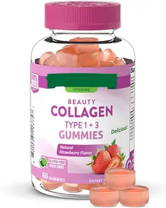 Gommes au collagène OEM vitamines et multivitamines oursons gommeux beauté marque privée personnalisée bonbons au collagène blanchissants végétaliens pour la peau