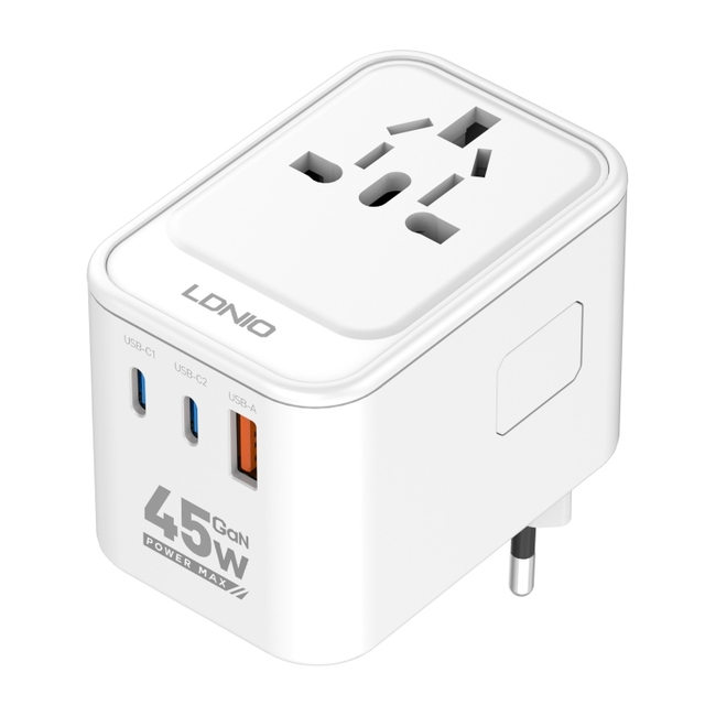 LDNIO Z8 45W GaN Universal PD USB Charging Adapter Universal Travel Adapter Multifunctional Travel Plug Adapter