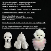 Modelo de cabeza de Bichón con pelaje realista extraíble, para entrenamiento con tijeras, modelo de enseñanza escolar simple y seguro, esqueleto de poliéster para corte de mascotas
