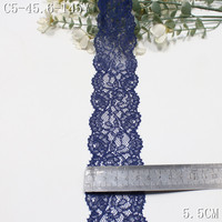 Ruban de dentelle bleu foncé de 5 cm de large, non extensible, bordure en dentelle pour la décoration de vêtements, matériel de couture