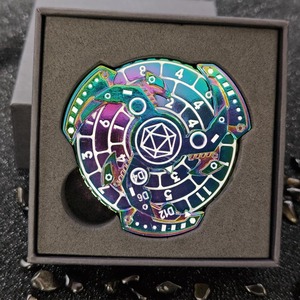 Customizable Logo 7-in-1 Polyhedral Metal D20 Metal <strong>Dice</strong> <strong>Tower</strong> for DND Games Rotating <strong>Dice</strong> with Customizable Logo - Product Image 5