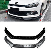 Harga Pabrik Lip Splitter Bumper Depan Plastik ABS Motif Serat Karbon untuk VW Scirocco MK3 R-line GTS 2008-2014