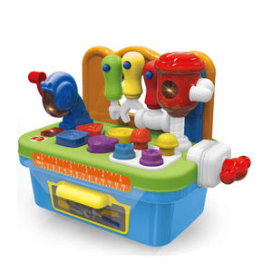 Établi de construction pour atelier de simulation pour enfants, trieur de formes de jouets, mini kit d'<span class=keywords><strong>outils</strong></span>, banc d'<span class=keywords><strong>outils</strong></span> pour bébé, ensemble de jeu avec sons et lumières - Product Image 1