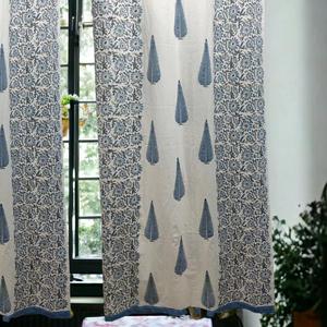 Indian Blue And White Floral Hand Block Print Pure Cotton Table Cloth Rectangle Dining Table Cover Handmade Table Linen - Product Image 5