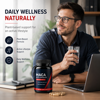 Capsules d'extrait de racine de Maca noire personnalisées OEM, pour augmenter l'énergie et la vitalité des hommes, complément alimentaire pour la santé masculine
