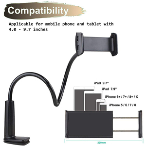 Support de téléphone portable universel réglable Clip paresseux Support de tablette Support de tablette col de cygne Support de tablette pour iPad - Product Image 6