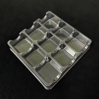 Personalizado OEM PET PVC Plástico Cuadrado Chocolate Embalaje 9 Cavidades Blister Bandeja Insertar Plástico Transparente