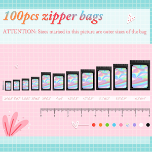 Laser Holographic Colorful PE Plastic Aluminizing Stand Zipper Bag Flat Bottom Packaging Side Gusset for Canned Food Grain Gift - Product Image 3