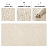 Tapis imperméable pour salon et chambre à coucher, couleur unie, nouveau, sans lavage, essuyable, en soie de diatomée de qualité supérieure, style crème, tapis de chevet