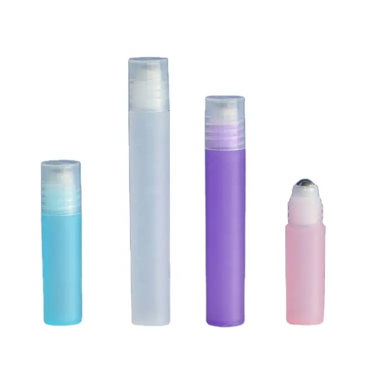 Empty refillable 3ml 5ml 8ml 10ml 15ml 20ml PP roll on plastic bottle with massage plastic metal roller ball