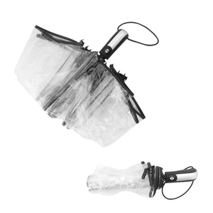 Custom logo Fashion Fully-automatic 27 Inch Umbrella Rainproof Transparent 3 Folding Windproof Travel Umbrella Compact Umbrella - Product Image 5