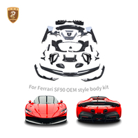 Kit carrosserie haut de gamme en fibre de carbone sèche OEM pour Ferrari SF90 – Ensemble d'amélioration : Aérations avant, Aérations d'ailes, Seuils de porte, Jupes latérales, Lame arrière