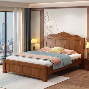 Camas Dobles de Madera de Lujo para el Hogar, Muebles Modernos y Económicos para Dormitorio, <span class=keywords><strong>Cama</strong></span> King Size de Madera Sólida - Product Image 6