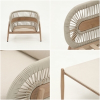 Conjunto de Muebles de Jardín de Lujo para Exteriores, Sofá de Ratán PE con Estructura de Aluminio, Tela Impermeable Resistente a los Rayos UV, Sofá de Patio
