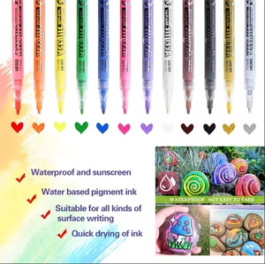 Set di 24 Colori Leto per Pittura Acrilica a Base d'Acqua, <span class=keywords><strong>Pennarelli</strong></span> Colorati per Bambini per Dipingere su Roccia, Legno, Ceramica e Tessuto - Product Image 5