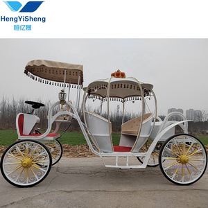Asiento de cuero azul eléctrico Cenicienta calabaza carro de caballos/carro de calabaza eléctrico romántico carro de caballos - Product Image 4