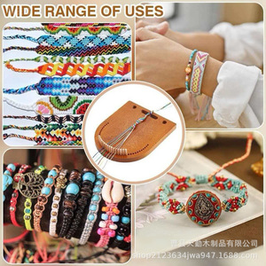Outil de tissage de bracelet en bois, forme de cœur, bois massif, kit de fournitures pour la fabrication de bijoux DIY, pour la création de bracelets - Product Image 2