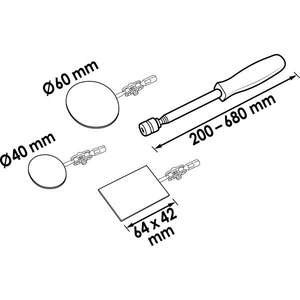 VIGOR - V5480 Telescopic inspection <b>mirror</b> <b>set</b> (4 pcs.) - EAN 4047728054799 ENGINE AND TIMING <b>SET</b> - Product Image 2