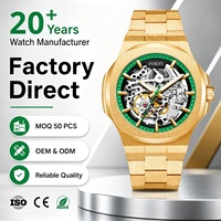 Montres automatiques de luxe pour homme, nouvelle conception, index et aiguilles lumineux, cadran givré, logo personnalisé, acier inoxydable 316L argenté.