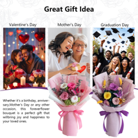 Handgefertigter Echter Konservierter Blumenstrauß Ewige Rose für Abschluss Geburtstag Weihnachten Valentinstag Jahrestag Quinceañera Großhandel