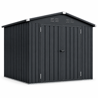 Abri de rangement métallique surélevé ultra robuste toutes saisons 12x10 pieds avec serrure et clés pour articles divers de jardin